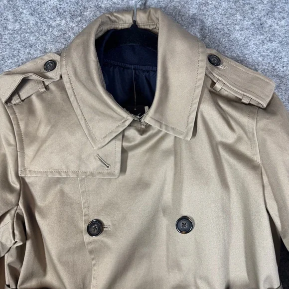 Banana Republic Classic Double Breasted Trench Coat Khaki Size S Quiet Luxury - Picture 3 of 16